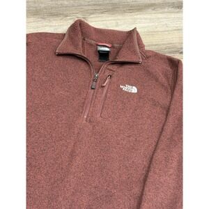 Men's‎ The North Face Quarter Zip Size XL  Jacket burnt Red Medium Weight